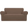 Picture of Easy-Going Stretch Oversized Loveseat Slipcover 1-Piece Sofa Cover Furniture Protector Couch Soft with Elastic Bottom for Kids Polyester Spandex Jacquard Fabric Small Checks Brown