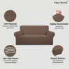 Picture of Easy-Going Stretch Oversized Loveseat Slipcover 1-Piece Sofa Cover Furniture Protector Couch Soft with Elastic Bottom for Kids Polyester Spandex Jacquard Fabric Small Checks Brown