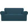 Picture of Easy-Going Stretch Oversized Loveseat Slipcover 1-Piece Sofa Cover Furniture Protector Couch Soft with Elastic Bottom for Kids Polyester Spandex Jacquard Fabric Small Checks Deep Teal