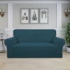 Picture of Easy-Going Stretch Oversized Loveseat Slipcover 1-Piece Sofa Cover Furniture Protector Couch Soft with Elastic Bottom for Kids Polyester Spandex Jacquard Fabric Small Checks Deep Teal