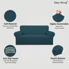 Picture of Easy-Going Stretch Oversized Loveseat Slipcover 1-Piece Sofa Cover Furniture Protector Couch Soft with Elastic Bottom for Kids Polyester Spandex Jacquard Fabric Small Checks Deep Teal