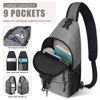 Picture of Pritent Crossbody Bags for Women Men Trendy Sling Bag Bakpack Casual Chest Bag with Convertible Shoulder Strap Travel Cross Body Bag for Hiking Traveling Outdoors(Light Grey)