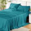 Picture of Bedsure California King Sheet Set, Cooling Sheets, Rayon Derived from Bamboo, Breathable & Soft Deep Pocket Up to 16 Inches, Hotel Luxury Silky Bedding, Bedsheet & Pillowcases, Turquoise