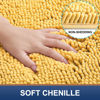 Picture of Smiry Luxury Chenille Bathroom Rugs 24x16, Extra Soft and Absorbent Shaggy Bath Mat, Machine Washable, Non-Slip Plush Carpet Runner for Tub, Shower, and Floor, Home Decor Accessories, Yellow