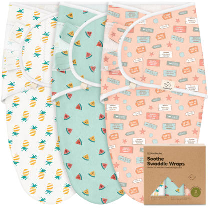 Picture of 3-Pack Organic Baby Swaddle Sleep Sacks - Newborn Swaddle Sack, Ergonomic Baby Swaddles 0-3 Months, Swaddles for Newborns,Baby Sleep Sack,Baby Swaddle Blanket Wrap,Baby Essentials (Beach Day)