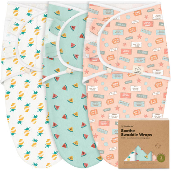 Picture of 3-Pack Organic Baby Swaddle Sleep Sacks - Newborn Swaddle Sack, Ergonomic Baby Swaddles 0-3 Months, Swaddles for Newborns,Baby Sleep Sack,Baby Swaddle Blanket Wrap,Baby Essentials (Beach Day)
