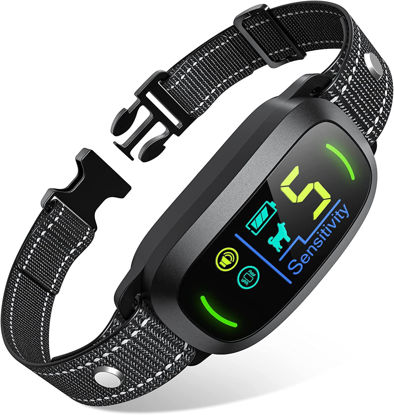 Picture of FAFAFROG Dog Bark Collar, Rechargeable Smart Collar, Anti Barking Training Collar with 5 Adjustable Sensitivity Beep Vibration, Bark Collar for Large Medium Small Dogs (Black)