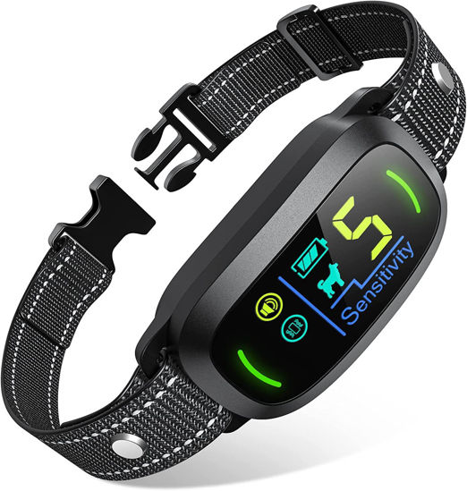 Picture of FAFAFROG Dog Bark Collar, Rechargeable Smart Collar, Anti Barking Training Collar with 5 Adjustable Sensitivity Beep Vibration, Bark Collar for Large Medium Small Dogs (Black)