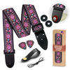 Picture of Guitar Strap for Acoustic Guitar Electric Guitar and Bass Guitar, Christmas Gift & Stocking Stuffer Adjustable Guitar Strap W/ FREE BONUS 2 Picks + Strap Locks + Strap Button. Gift for Guitar players