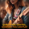 Picture of Guitar Strap Premium Padded For Electric, Acoustic, and Bass. Adjustable Unique Design Guitar Straps Includes 2 Strap Locks To Keep Your Guitar Safe - Discover Durability Comfort and Style - Orange