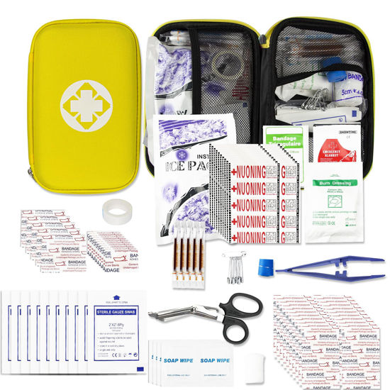 Picture of First Aid Kit Car Home Emergency Essential Kit - 275Pcs Basic Hiking Supplies Survival Gear First Aid Kits Camping Backpacking Sports Yellow YIDERBO
