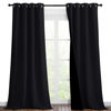 Picture of NICETOWN Extra Long Truly Blackout Drapes for Hall and Villa, 46-inch Width Each Panel, 96-inch Length, Black, 2 Pieces, 100% Blackout Window Curtain Panels with Black Lined for Night Shift Worker