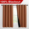 Picture of NICETOWN 100% Blackout Curtains 57 inches Long, Double-Deck Completely Blackout Window Treatment Thermal Insulated Lined Drapes for Small Window (Burnt Orange, 1 Pair, 55 inches Width Each Panel)