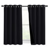 Picture of NICETOWN Extra Long Truly Blackout Drapes for Hall and Villa, 46-inch Width Each Panel, 45-inch Length, Black, 2 Pieces, 100% Blackout Window Curtain Panels with Black Lined for Night Shift Worker