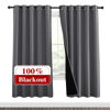 Picture of NICETOWN Grey Full Shade Curtain Panels, Pair of Energy Smart & Noise Blocking Out Blackout Drapes for Dining Room Window, Thermal Insulated Guest Room Lined Window Dressing(Gray, 62 x 72 inch)