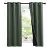 Picture of NICETOWN Dark Mallard 100% Blackout Lined Curtains, 2 Thick Layers Narrow Wide Window Treatment Panels Thermal Insulated Drapes for Kitchen Small Window (1 Pair, 37" Width x 63" Length Each Panel)