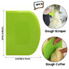 Picture of SURDOCA Dough Scraper Bench Scraper - 3P 4.7x3.7" Plastic Flexible Bowl Scraper, Sharp Edge & Angles Cake Scraper. Non-Slip Bakeware Decorating Tools Sculpting & Modeling Tools - Yellow+Green+Yellow