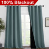 Picture of NICETOWN Full Shading Curtains for Windows, Super Heavy-Duty Black Lined Blackout Curtains for Bedroom, Privacy Assured Window Treatment (Greyish Blue, Pack of 2, 55 inches W x 102 inches L)