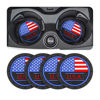 Picture of AUCELI 4 Pack Car Cup Holder Coasters, Colored American Flag US Flag Insert Car Cup Coaster, 2.75 Inch Anti Slip Shockproof Embedded Drink Mat, Vehicle Interior Decor Accessories