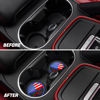 Picture of AUCELI 4 Pack Car Cup Holder Coasters, Colored American Flag US Flag Insert Car Cup Coaster, 2.75 Inch Anti Slip Shockproof Embedded Drink Mat, Vehicle Interior Decor Accessories