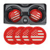 Picture of AUCELI 4 Pack Car Cup Holder Coasters, American Flag US Flag Insert Car Cup Coaster, 2.75 Inch Anti Slip Shockproof Embedded Drink Mat, Universal Vehicle Interior Decor Accessories