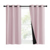 Picture of NICETOWN 100% Blackout Window Curtain Panels, Heat and Cold Blocking Drapes with Black Liner for Nursery, 50" Thermal Insulated Draperies (Lavender Pink, 2 Pieces, 37" Wide Each Panel)