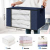Picture of Fab totes 3 Pack Clothes Storage, Foldable Thick Fabric Blanket Storage Bags, Storage Containers for Organizing Bedroom, Closet, Clothing, Comforter, Organization and Storage with Handle,Blue