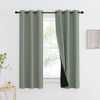 Picture of NICETOWN 100% Blackout Window Curtain Panels, Heat and Full Light Blocking Drapes with Black Liner for Nursery, 60" Drop Thermal Insulated Draperies (Greyish Green, 2 Pieces, 37" Wide Each Panel)