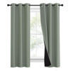 Picture of NICETOWN 100% Blackout Window Curtain Panels, Heat and Full Light Blocking Drapes with Black Liner for Nursery, 60" Drop Thermal Insulated Draperies (Greyish Green, 2 Pieces, 37" Wide Each Panel)
