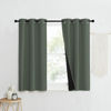 Picture of NICETOWN 100% Blackout Curtains 40" Long, Pair of Energy Smart & Noise Blocking Out Drapes for Baby Room Window, Thermal Insulated Guest Room Lined Window Dressing(Dark Mallard, 37" Wide)
