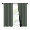 Picture of NICETOWN 100% Blackout Curtains 40" Long, Pair of Energy Smart & Noise Blocking Out Drapes for Baby Room Window, Thermal Insulated Guest Room Lined Window Dressing(Dark Mallard, 37" Wide)