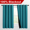 Picture of NICETOWN 100% Blackout Curtains 57 inches Long, Double-Deck Completely Blackout Window Treatment Thermal Insulated Lined Drapes for Small Window (Peacock Teal, 1 Pair, 55 inches Width Each Panel)