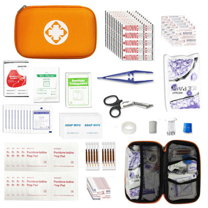 Picture of 276Pcs First-Aid Kit Emergency-Kit Home-Car - First Aid Kits for Business Travel Essentials First Aid Bag Emergency Necessities for Boat Hiking Skating, Orange YIDERBO