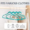 Picture of HOUSE DAY Mint Green Velvet Hangers 60 Pack, Non Slip Clothes Felt Hanger Heavy Duty for Coat, Premium Slim Space Saving Suit Hangers for Closet Organizer, 360° Rotating Silver Hook