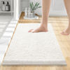 Picture of Smiry Luxury Chenille Bathroom Rugs 24x16, Extra Soft and Absorbent Shaggy Bath Mat, Machine Washable, Non-Slip Plush Carpet Runner for Tub, Shower, and Floor, Home Decor Accessories, Ivory