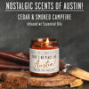 Picture of Austin Gifts, Austin Decor for Home - 'There's No Place Like Austin Candle, w/Cedar & Campfire I Austin Souvenirs I 9oz Jar, 50Hr Burn, Made in USA