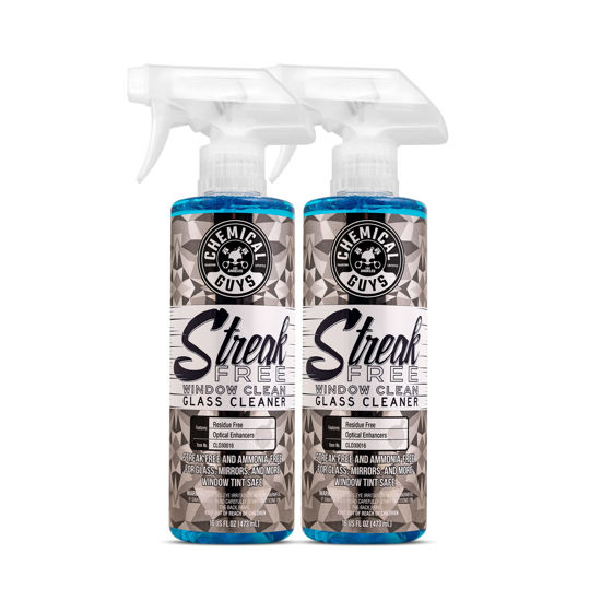 Picture of Chemical Guys CLD3001602 Streak Free Glass & Window Cleaner (Works on Mirrors, Navigation Screens & More; Car, Truck, SUV and Home Use), Ammonia Free & Safe on Tinted Windows, (2 Pack) 16 fl oz