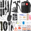 Picture of Survival Kit and First Aid Kit, 142Pcs Professional Survival Gear and Equipment with Molle Pouch, for Men Dad Husband Who Likes Camping Outdoor Adventure (Black)