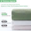 Picture of Dynamene Extra Wide Shower Curtain-108 Inch Wide Waffle Weave Weighted Thick Cloth Bathroom Shower Curtain, Neutral Heavy Duty Hotel Bath Curtain Set with 18 Plastic Hooks,108x72, Sage Green