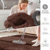 Picture of OLANLY Area Rugs for Living Room Bedroom, Machine Washable 4x5.9 Feet Soft Fluffy Shaggy Bedside Rug, Indoor Floor Carpet for Kids Girls and Boys, Dorms, Nursery Rooms, Home Decor Aesthetic, Coffee