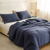Picture of ROSGONIA Twin/Twin XL Comforter Set for College Boys Girls Navy Blue, 1 Blue Comforter & 1 Pillowcase, Lightweight Kids Comforter Soft Dorm Bedding
