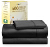 Picture of California Design Den Softest 100% Cotton Twin Sheets Set, 400 Thread Count Sateen Bedding for Dorm Rooms & Adults, Deep Pocket, Cooling Sheets (Black)