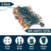 Picture of Joiedomi Christmas Lights Outdoor,42.6FT Multicolor Christmas Tree Lights Outside,200(2x100) String Lights,Green Wire Xmas Lights for Decorations Indoor Holiday Theme Party Yard House