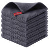 Picture of Kitinjoy 100% Cotton Kitchen Dish Cloths, 6 Pack Waffle Weave Ultra Soft Absorbent Dish Towels for Drying Dishes Quick Drying Kitchen Towels Dish Rags, 12 X 12 Inches, Dark Grey