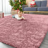 Picture of OLANLY 6x9 Machine Washable Large Area Rugs for Living Room, Bedroom, Soft Fluffy Shaggy Bedside Rug, Indoor Floor Carpet for Kids Girls and Boys, Dorms, Nursery, Home Decor Aesthetic, Pale Pink