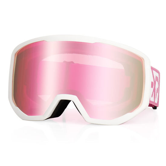 Picture of EXP VISION Ski Goggles Snowboard for Men Women, OTG Anti Fog UV Protection Snow Goggles (Pink Frame Pink)