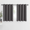 Picture of NICETOWN Blackout Kitchen Window Curtains - Thermal Insulated Blackout Grommet-Top Drapes for Cafe Store/Basement/Bathroom (Grey, 2 Panels, 52W by 36L 1.2 inches Header)