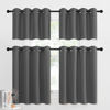 Picture of NICETOWN Blackout Kitchen Window Curtains - Thermal Insulated Blackout Grommet-Top Drapes for Cafe Store/Basement/Bathroom (Grey, 2 Panels, 52W by 36L 1.2 inches Header)