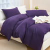 Picture of Litanika Dark Purple Comforter Set Queen Size, 3 Pieces Lightweight Solid Bedding Comforter Set, All Season Fluffy Bed Set (90x90In Comforter & 2 Pillowcases)