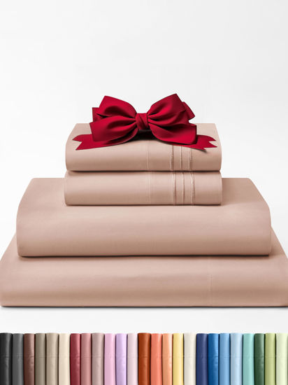 Picture of Twin XL 4 Piece Sheet Set - Breathable & Cooling Bed Sheets - Hotel Luxury Bed Sheets for Women, Men, Kids & Teens - Bedding with Deep Pockets & Easy Fit - Soft and Wrinkle Free - Twin XL Mauve Sheets